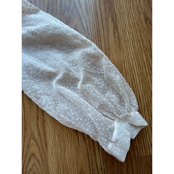 1970s Vintage Sheer Polka Dot Blouse - Size M - Picture 4 of 5